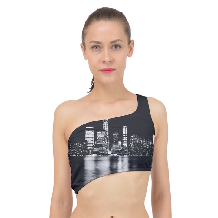 Nyc New York Skyline City Buildings Spliced Up Bikini Top 