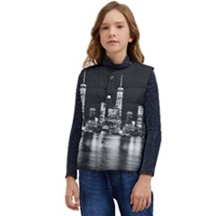 Nyc New York Skyline City Buildings Kid s Button Up Puffer Vest	