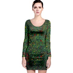 Grass Nature Meadow Long Sleeve Bodycon Dress by Loisa77