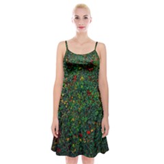 Grass Nature Meadow Spaghetti Strap Velvet Dress