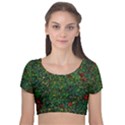 Grass Nature Meadow Velvet Short Sleeve Crop Top  View1