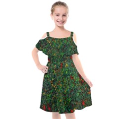 Grass Nature Meadow Kids  Cut Out Shoulders Chiffon Dress by Loisa77