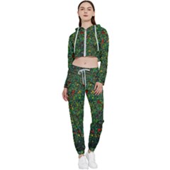 Grass Nature Meadow Cropped Zip Up Lounge Set by Loisa77