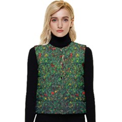 Grass Nature Meadow Women s Button Up Puffer Vest