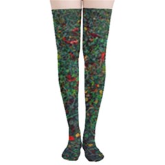 Grass Nature Meadow Thigh High Stockings by Loisa77