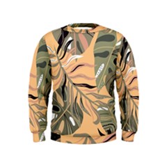 Leaves Monstera Picture Print Pattern Kids  Sweatshirt