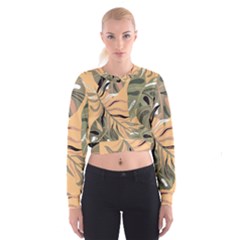 Leaves Monstera Picture Print Pattern Cropped Sweatshirt