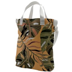 Leaves Monstera Picture Print Pattern Canvas Messenger Bag by Ravend