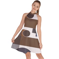 Background Wallpaper Abstract Sleeveless Halter Neck A-line Dress by Ravend