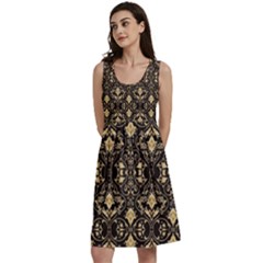 Vintage Batik Art Architecture Pattern Classic Skater Dress by Ravend