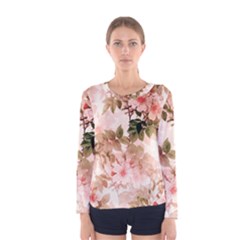 Flower Plant Vintage Retro Women s Long Sleeve T-shirt