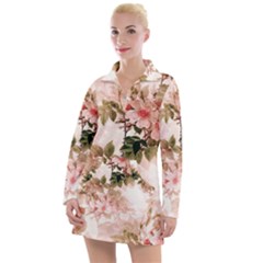 Flower Plant Vintage Retro Women s Long Sleeve Casual Dress by Ravend