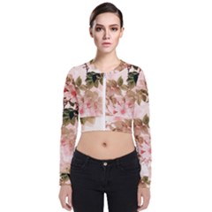 Flower Plant Vintage Retro Long Sleeve Zip Up Bomber Jacket by Ravend