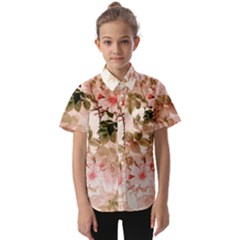 Flower Plant Vintage Retro Kids  Short Sleeve Shirt by Ravend