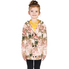 Flower Plant Vintage Retro Kids  Double Breasted Button Coat by Ravend