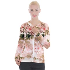 Flower Plant Vintage Retro Casual Zip Up Jacket by Ravend