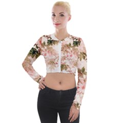 Flower Plant Vintage Retro Long Sleeve Cropped Velvet Jacket by Ravend