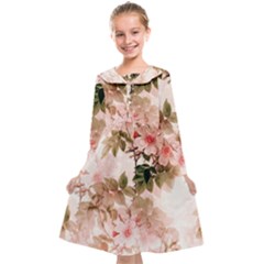 Flower Plant Vintage Retro Kids  Midi Sailor Dress