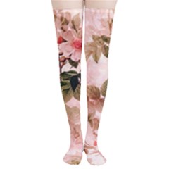 Flower Plant Vintage Retro Thigh High Stockings by Ravend