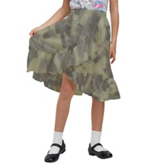 Geometric Bliss Print Pattern Design Kids  Ruffle Flared Wrap Midi Skirt by dflcprintsclothing