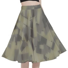 Geometric Bliss Print Pattern Design A-line Full Circle Midi Skirt With Pocket by dflcprintsclothing