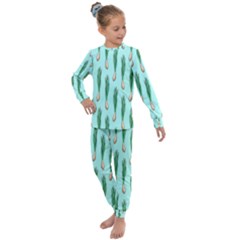 Leek Pattern 3 Kids  Long Sleeve Set 