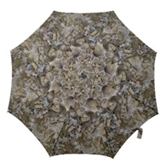 Fossilized Seashell Texture Print Design Bk Hook Handle Umbrellas (small) by dflcprintsclothing