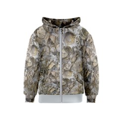 Fossilized Seashell Texture Print Design Bk Kids  Zipper Hoodie