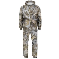 Fossilized Seashell Texture Print Design Bk Hooded Jumpsuit (men)