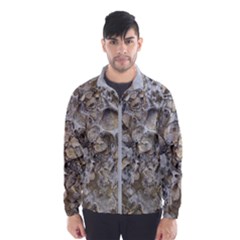 Fossilized Seashell Texture Print Design Bk Men s Windbreaker