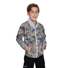 Fossilized Seashell Texture Print Design Bk Kids  Windbreaker