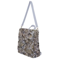 Fossilized Seashell Texture Print Design Bk Crossbody Backpack by dflcprintsclothing