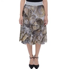 Fossilized Seashell Texture Print Design Bk Classic Midi Skirt by dflcprintsclothing