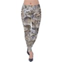 Fossilized Seashell Texture Print Design Bk Velvet Leggings View1