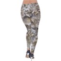 Fossilized Seashell Texture Print Design Bk Velvet Leggings View2