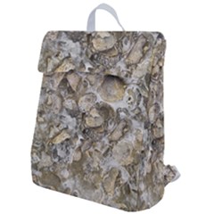 Fossilized Seashell Texture Print Design Bk Flap Top Backpack