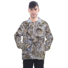 Fossilized Seashell Texture Print Design Bk Men s Half Zip Pullover