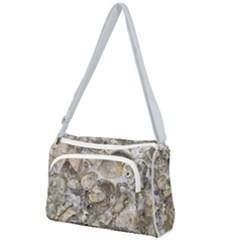 Fossilized Seashell Texture Print Design Bk Front Pocket Crossbody Bag by dflcprintsclothing