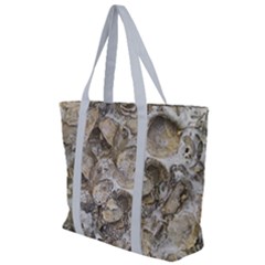 Fossilized Seashell Texture Print Design Bk Zip Up Canvas Bag by dflcprintsclothing