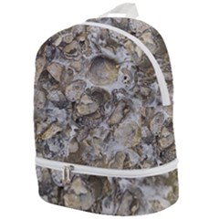 Fossilized Seashell Texture Print Design Bk Zip Bottom Backpack by dflcprintsclothing