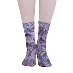 Fossilized Seashell Texture Print Design Bk Smooth Crew Length Tube Socks by dflcprintsclothing