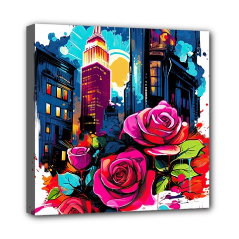 City Rose 2-gigapixel-art-scale-4 00x Mini Canvas 8  X 8  (stretched) by BrightWear