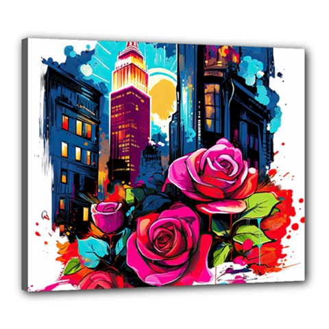 City Rose 2-gigapixel-art-scale-4 00x Canvas 24  X 20  (stretched) by BrightWear