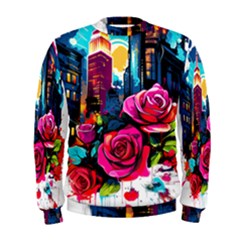 City Rose 2-gigapixel-art-scale-4 00x Men s Sweatshirt by BrightWear