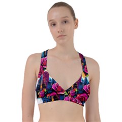 City Rose 2-gigapixel-art-scale-4 00x Sweetheart Sports Bra by BrightWear