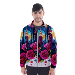 City Rose 2-gigapixel-art-scale-4 00x Men s Windbreaker