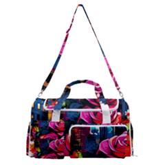 City Rose 2-gigapixel-art-scale-4 00x Sports Gym Duffle Bag With Shoe Compartment by BrightWear