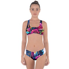 City Rose 2-gigapixel-art-scale-4 00x Criss Cross Bikini Set by BrightWear