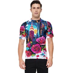 City Rose 2-gigapixel-art-scale-4 00x Men s Short Sleeve Rash Guard by BrightWear