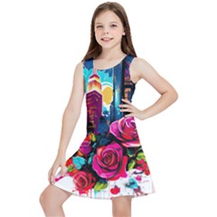 City Rose 2-gigapixel-art-scale-4 00x Kids  Lightweight Sleeveless Dress by BrightWear